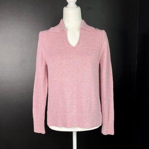 Light Heather Pink Notch Neck Sweater